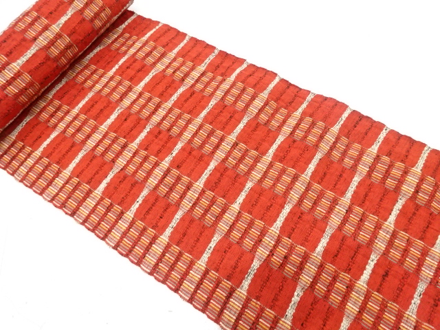 JAPANESE KIMONO / ANTIQUE BOLT FOR NAGOYA OBI / GRID